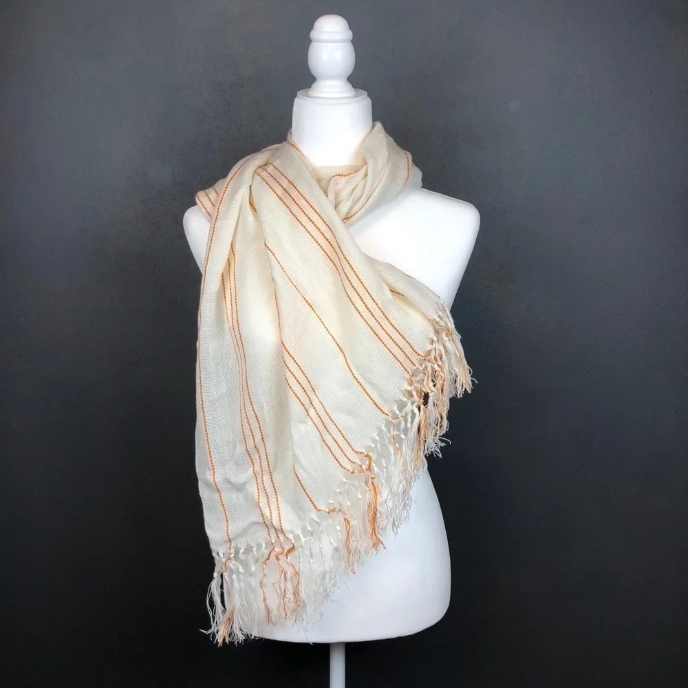Oversized Mexican Stripe Fringe Pattern Scarf Wrap